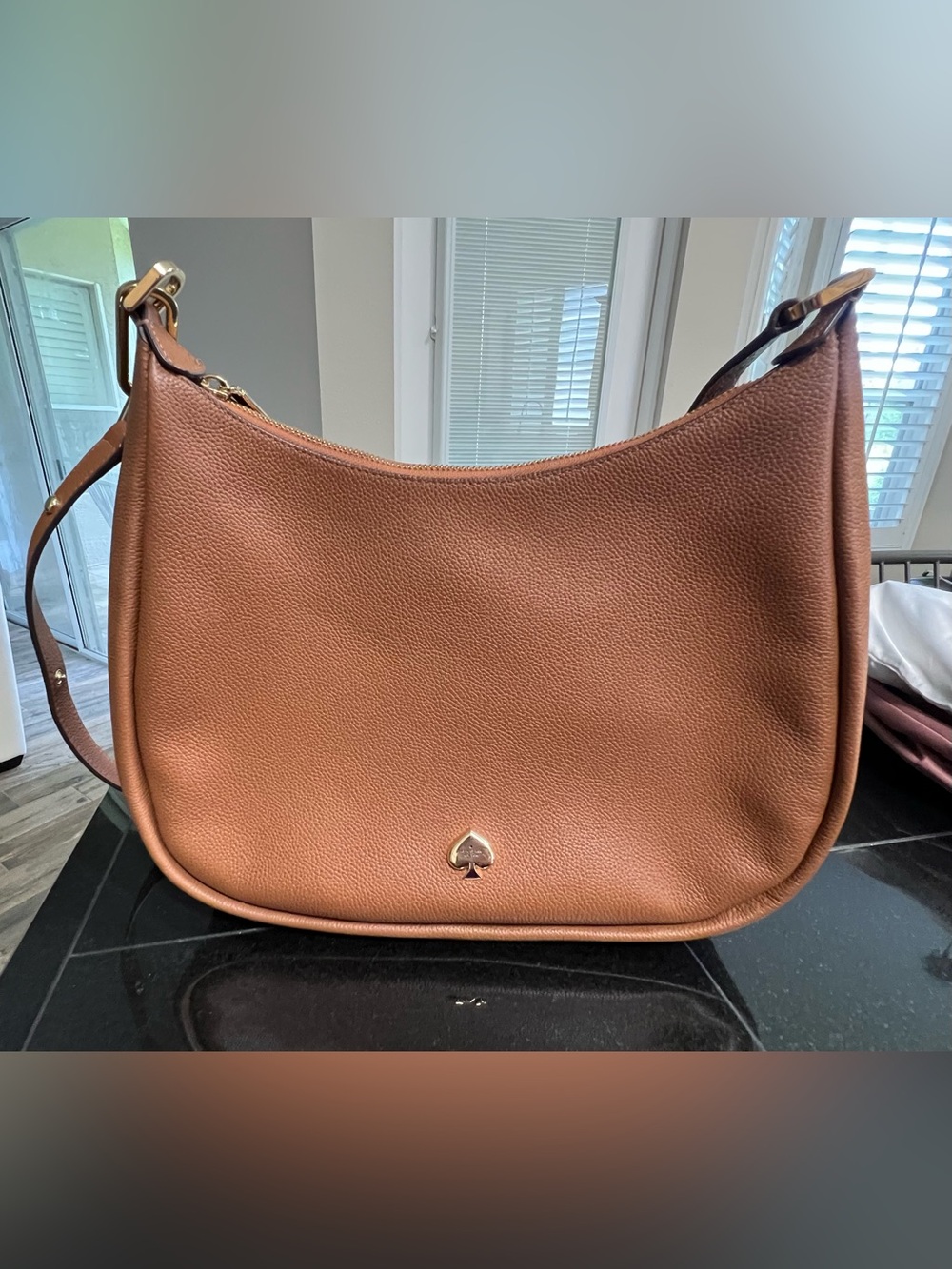 Kate Spade Pebbled Leather Shoulder Bag in Cognac with Vera Bradley Wallet